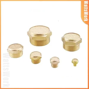 Thread Flat Head Pneumatic Muffler Sintered Brass Breather BSP 1/8