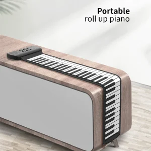 KONIX 61 Keys Electronic Roll Up Piano Hand Roll Keyboards Flexible Silicone