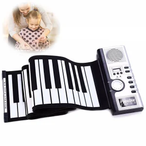 61 Key Electronic Roll Up Piano Flexible Portable MIDI Keyboards Kids Practice